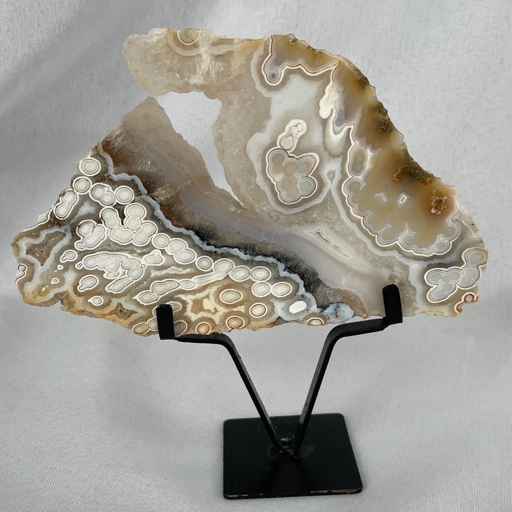 Ternate Orbicular Scenic Moss Agate Slab With Stand